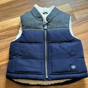 Gap 6-12 months baby boy vest jacket top navy gray